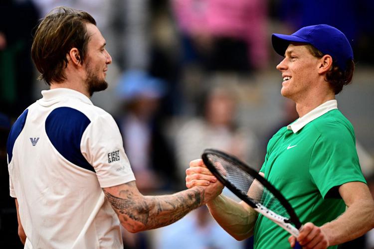 Aleksandr Bublik e Jannik Sinner - Afp