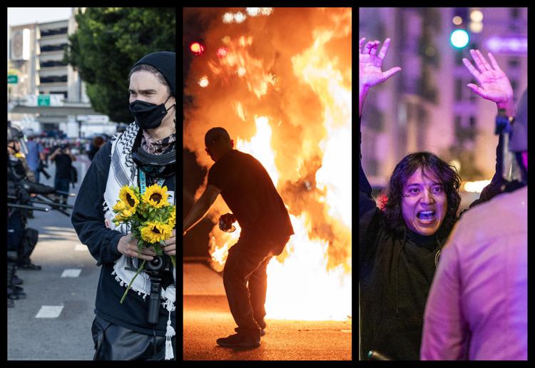 Scontri e proteste a Los Angeles e San Francisco (Afp)