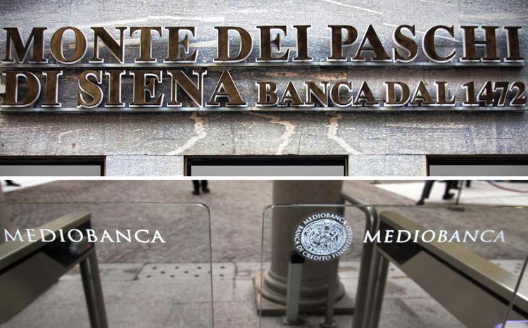 Logo Mps e Mediobanca - (Ipa)