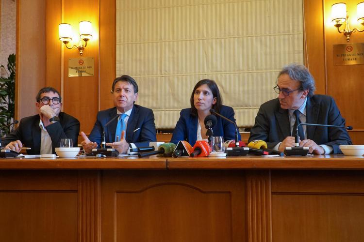 Nicola Fratoianni, Giuseppe Conte, Elly Schlein, Angelo Bonelli  (Ipa)