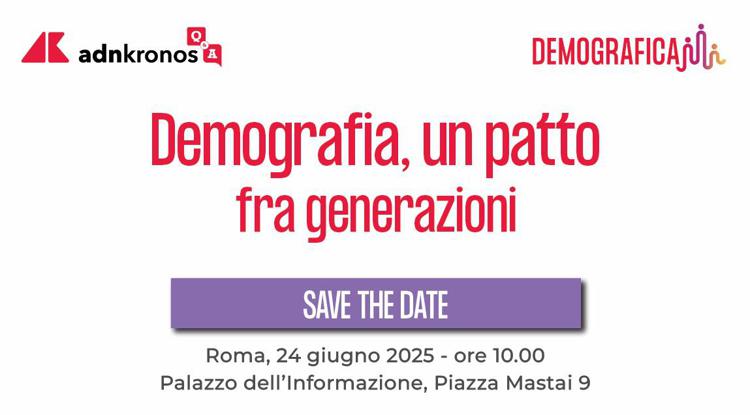 'Demografia, un patto fra generazioni', il 24 giugno l'evento Adnkronos Q&A