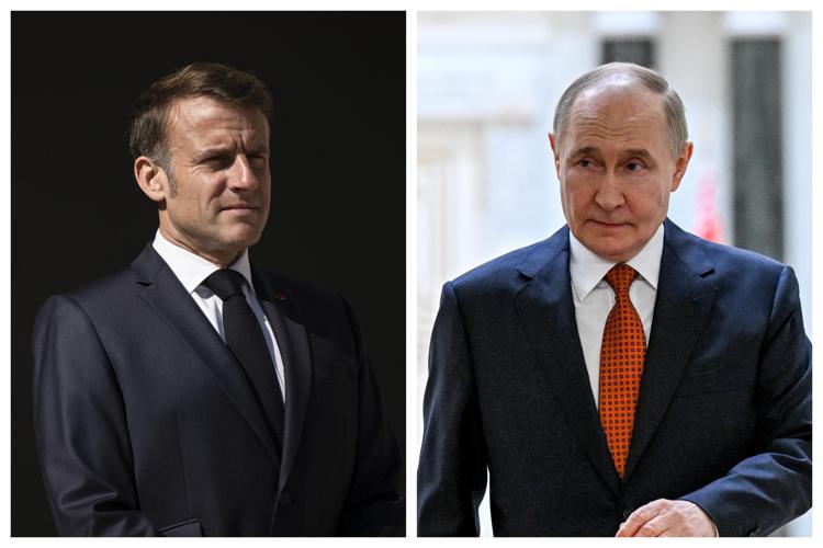 Emmanuel Macron e Vladimir Putin - Ipa