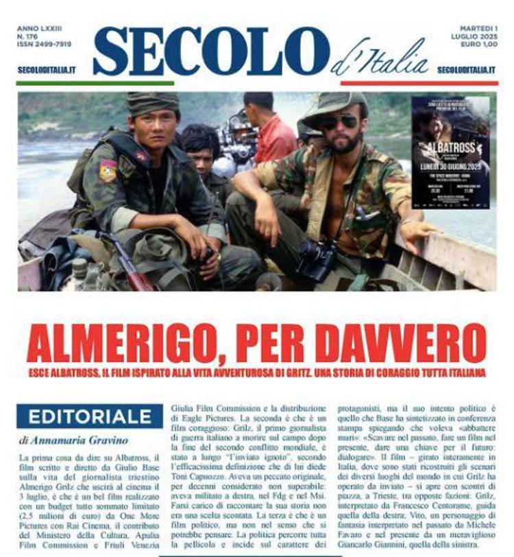 Il 'Secolo d'Italia' dedica uno speciale ad Almerigo Grilz e al film 'Albatross'