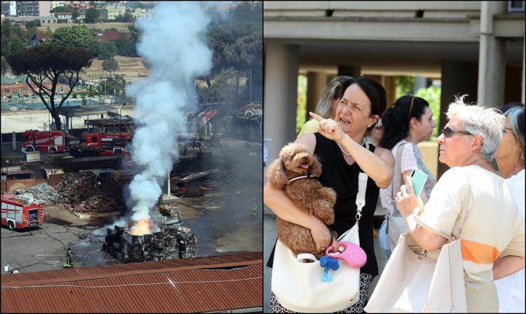 Il luogo dell'incendio e abitanti della zona (Fotogramma/Ipa)