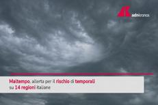 Temporali e bombe d'acqua sull'Italia, allerta maltempo in 14 regioni