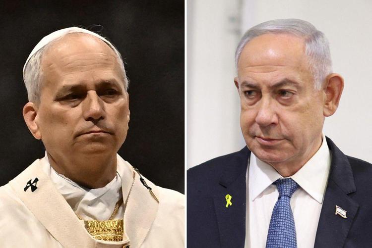 Papa Leone XIV e Benjamin Netanyahu - (Afp)
