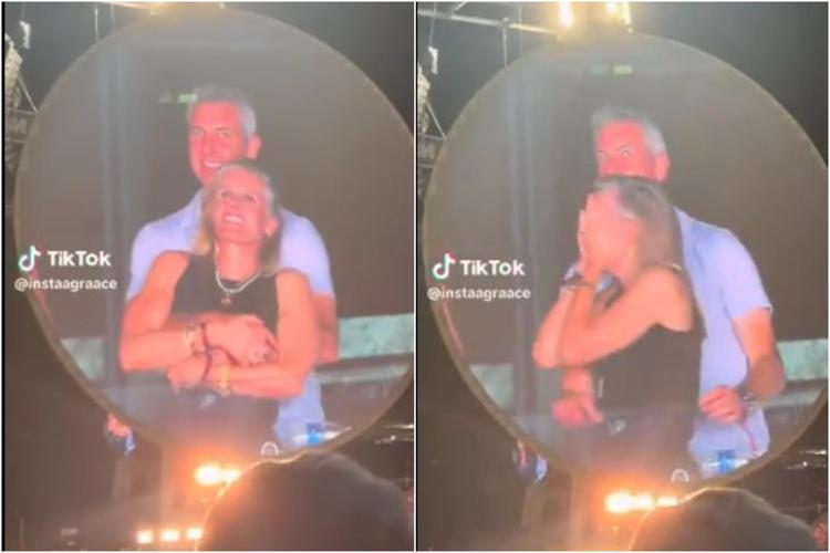 La coppia 'pizzicata' dalla kiss cam al concerto dei Coldplay