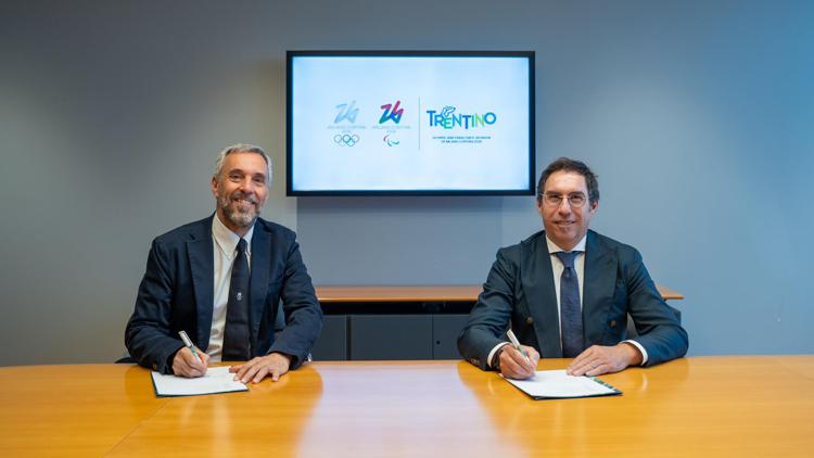 Andrea Varnier, Ceo di Milano Cortina 2026, e Giovanni Battaiola, Presidente di Trentino Marketing