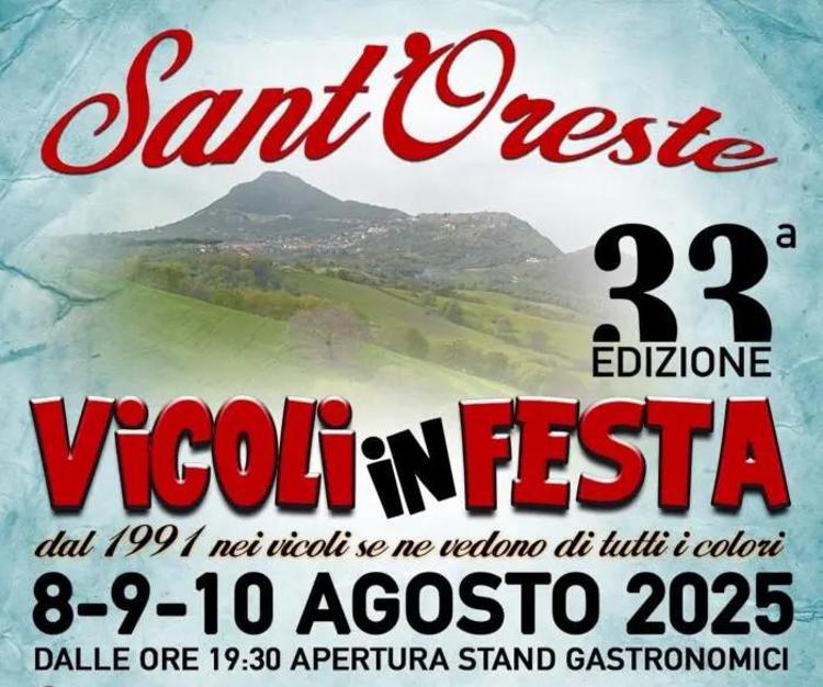 'Vicoli in Festa', dall'8 al 10 agosto nel centro storico di Sant’Oreste