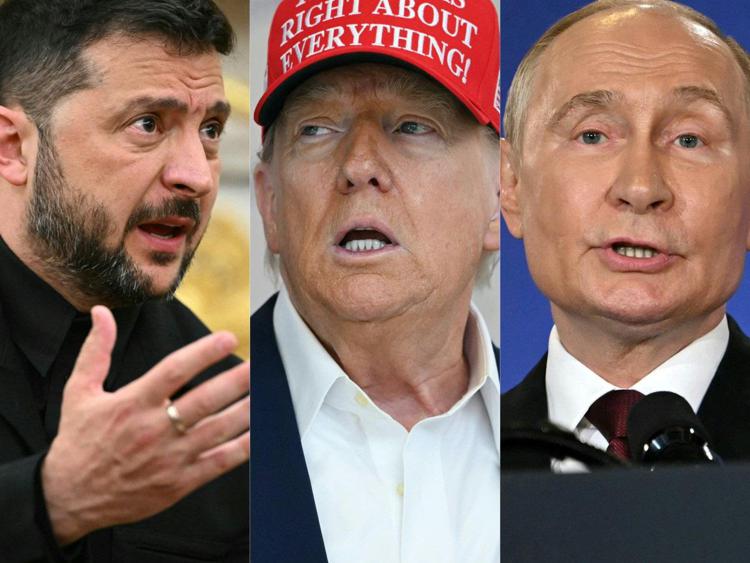 Volodymyr Zelensky, Donald Trump e Vladimir Putin - (Afp)
