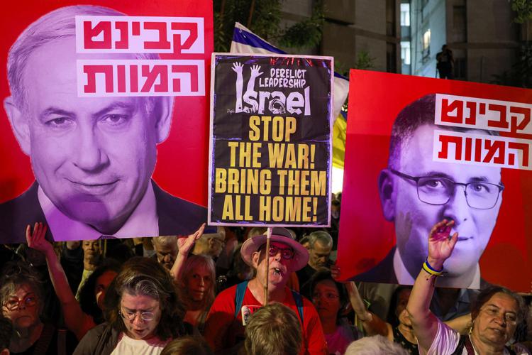 Israele, proteste dei familiari degli ostaggi detenuti a Gaza - Afp