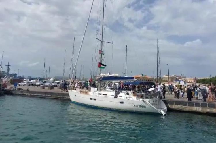 Una delle barche della Flotilla partite dalla Sicilia - Adnkronos