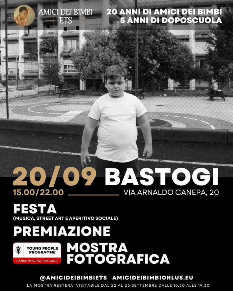 Una mostra e aperitivo sociale, sabato al Bastogi di Roma con 'Amici dei Bimbi Ets'