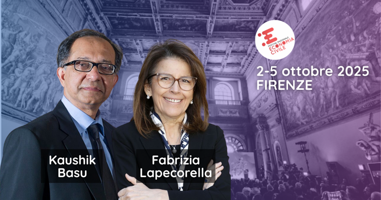 Kaushik Basu e Fabrizia Lapecorella ospiti d’onore al Festival Nazionale dell’Economia Civile 2025: oltre il PIL e governance globale al centro del dibattito