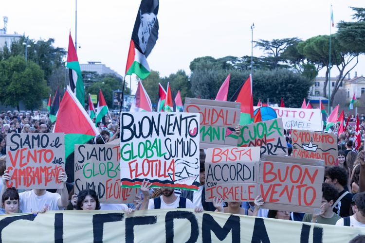 Manifestazione per Gaza e Flotilla, immagine di repertorio (Fotogramma)