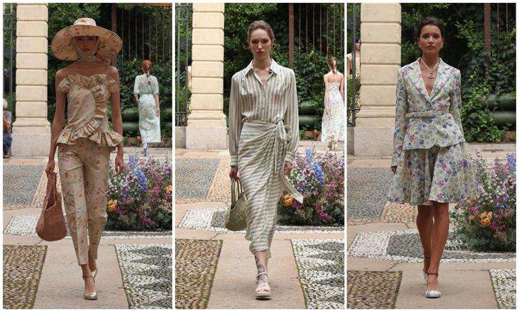 Tre look della sfilata di Luisa Beccaria per la primavera-estate 2026