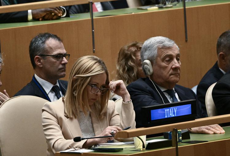 La premier Meloni e il ministro Tajani all'Assemblea Onu - Afp