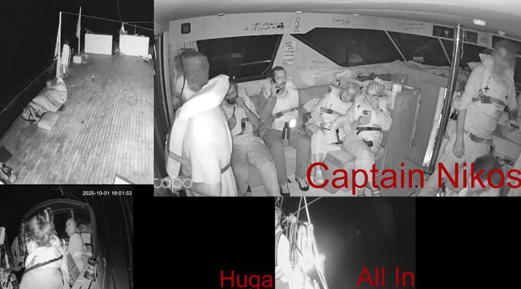 Una fase dell'abbordaggio israeliano alla Flotilla