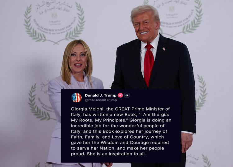 Giorgia Meloni, Donald Trump e il post del presidente Usa su Truth - Fotogramma /Ipa