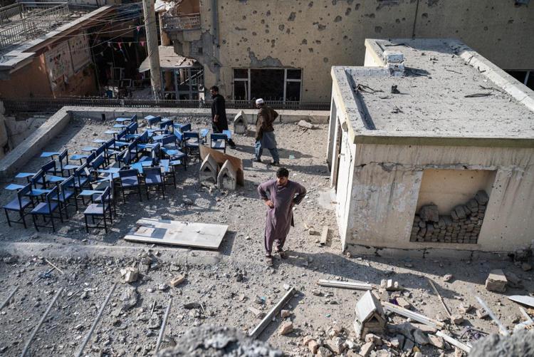 Macerie a Kabul (Afp)