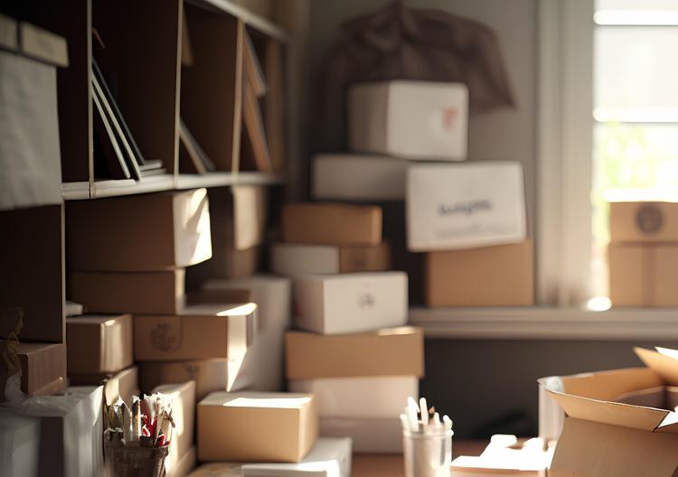 Scatole in una stanza (Foto )